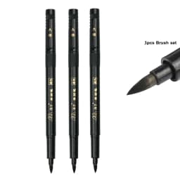 3/4 pcs/lot Hand Lettering Brush Pen Black Ink Calligraphy Pen Markers Art Writing Office School Supplies Stationery Student