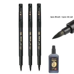 3/4 pcs/lot Hand Lettering Brush Pen Black Ink Calligraphy Pen Markers Art Writing Office School Supplies Stationery Student