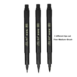 3/4 pcs/lot Hand Lettering Brush Pen Black Ink Calligraphy Pen Markers Art Writing Office School Supplies Stationery Student