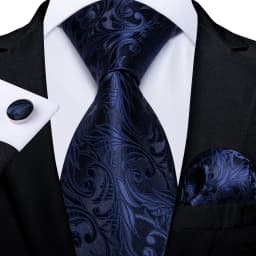 New Classic Men's Ties 8cm Blue Plaid Dot Striped Business Necktie Handkerchief Wedding Party Tie Set Gravatas DiBanGu