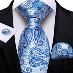 New Classic Men's Ties 8cm Blue Plaid Dot Striped Business Necktie Handkerchief Wedding Party Tie Set Gravatas DiBanGu