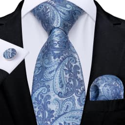 New Classic Men's Ties 8cm Blue Plaid Dot Striped Business Necktie Handkerchief Wedding Party Tie Set Gravatas DiBanGu