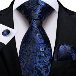 New Classic Men's Ties 8cm Blue Plaid Dot Striped Business Necktie Handkerchief Wedding Party Tie Set Gravatas DiBanGu
