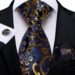 New Classic Men's Ties 8cm Blue Plaid Dot Striped Business Necktie Handkerchief Wedding Party Tie Set Gravatas DiBanGu