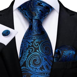 New Classic Men's Ties 8cm Blue Plaid Dot Striped Business Necktie Handkerchief Wedding Party Tie Set Gravatas DiBanGu