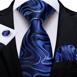 New Classic Men's Ties 8cm Blue Plaid Dot Striped Business Necktie Handkerchief Wedding Party Tie Set Gravatas DiBanGu