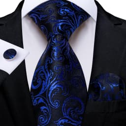 New Classic Men's Ties 8cm Blue Plaid Dot Striped Business Necktie Handkerchief Wedding Party Tie Set Gravatas DiBanGu