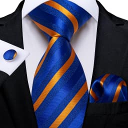 New Classic Men's Ties 8cm Blue Plaid Dot Striped Business Necktie Handkerchief Wedding Party Tie Set Gravatas DiBanGu