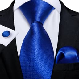 New Classic Men's Ties 8cm Blue Plaid Dot Striped Business Necktie Handkerchief Wedding Party Tie Set Gravatas DiBanGu