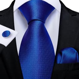 New Classic Men's Ties 8cm Blue Plaid Dot Striped Business Necktie Handkerchief Wedding Party Tie Set Gravatas DiBanGu