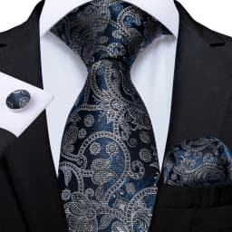 New Classic Men's Ties 8cm Blue Plaid Dot Striped Business Necktie Handkerchief Wedding Party Tie Set Gravatas DiBanGu