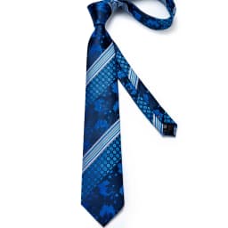 New Classic Men's Ties 8cm Blue Plaid Dot Striped Business Necktie Handkerchief Wedding Party Tie Set Gravatas DiBanGu