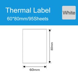 DEONTGER Thermal White Synthetic Labels Paper 10 Rolls for P1/DP23/DP30 Adhensive Scratchproof Waterproof Tear Resistant Sticker