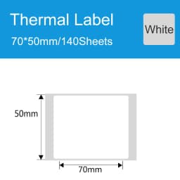 DEONTGER Thermal White Synthetic Labels Paper 10 Rolls for P1/DP23/DP30 Adhensive Scratchproof Waterproof Tear Resistant Sticker