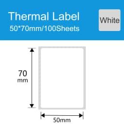 DEONTGER Thermal White Synthetic Labels Paper 10 Rolls for P1/DP23/DP30 Adhensive Scratchproof Waterproof Tear Resistant Sticker