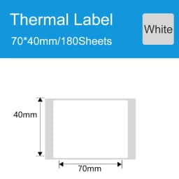 DEONTGER Thermal White Synthetic Labels Paper 10 Rolls for P1/DP23/DP30 Adhensive Scratchproof Waterproof Tear Resistant Sticker