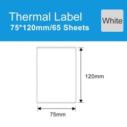 DEONTGER Thermal White Synthetic Labels Paper 10 Rolls for P1/DP23/DP30 Adhensive Scratchproof Waterproof Tear Resistant Sticker