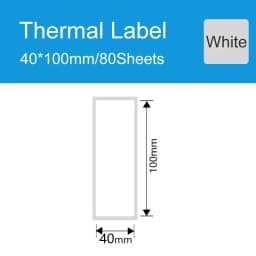 DEONTGER Thermal White Synthetic Labels Paper 10 Rolls for P1/DP23/DP30 Adhensive Scratchproof Waterproof Tear Resistant Sticker