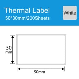 DEONTGER Thermal White Synthetic Labels Paper 10 Rolls for P1/DP23/DP30 Adhensive Scratchproof Waterproof Tear Resistant Sticker