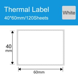 DEONTGER Thermal White Synthetic Labels Paper 10 Rolls for P1/DP23/DP30 Adhensive Scratchproof Waterproof Tear Resistant Sticker