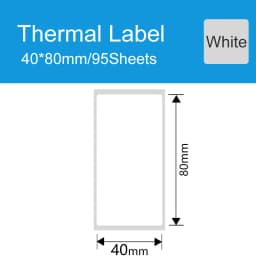 DEONTGER Thermal White Synthetic Labels Paper 10 Rolls for P1/DP23/DP30 Adhensive Scratchproof Waterproof Tear Resistant Sticker