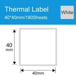 DEONTGER Thermal White Synthetic Labels Paper 10 Rolls for P1/DP23/DP30 Adhensive Scratchproof Waterproof Tear Resistant Sticker