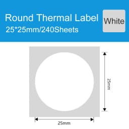 DEONTGER Thermal White Synthetic Labels Paper 10 Rolls for P1/DP23/DP30 Adhensive Scratchproof Waterproof Tear Resistant Sticker