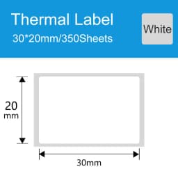 DEONTGER Thermal White Synthetic Labels Paper 10 Rolls for P1/DP23/DP30 Adhensive Scratchproof Waterproof Tear Resistant Sticker