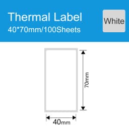 DEONTGER Thermal White Synthetic Labels Paper 10 Rolls for P1/DP23/DP30 Adhensive Scratchproof Waterproof Tear Resistant Sticker