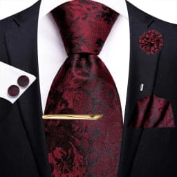 Hi-Tie Yellow Brown Paisley Tie For Men Men's Tie Clip Gift For Men Luxury Necktie Hanky Cufflinks Set Formal Wedding