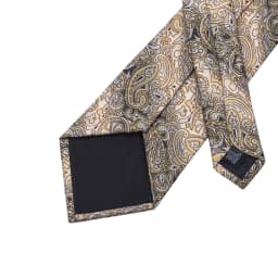 Hi-Tie Yellow Brown Paisley Tie For Men Men's Tie Clip Gift For Men Luxury Necktie Hanky Cufflinks Set Formal Wedding