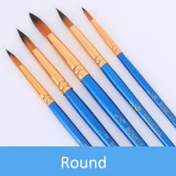 5Pcs Paint Brushes Set Nylon Painting Brush Short Rod Oil Acrylic Brush Watercolor Pen High Quality Professional Art Supplies