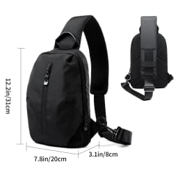 MOYYI Sling Bag for Men, Waterproof Nylon Chest Bag with Adjustable Strap, Anti theft Sport Travel Crossbody Bag