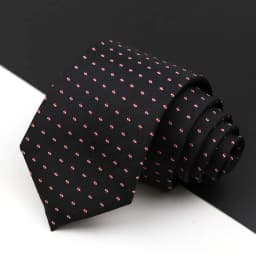 Fashion Men's Business Tie Classic 8CM Stripe Plaid Polyester Jacquard Necktie Red Blue Black High Quality Daily Wear Cravat
