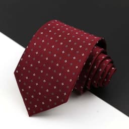 Fashion Men's Business Tie Classic 8CM Stripe Plaid Polyester Jacquard Necktie Red Blue Black High Quality Daily Wear Cravat