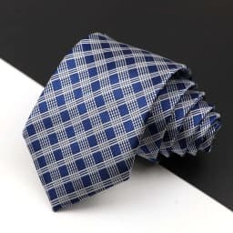 Fashion Men's Business Tie Classic 8CM Stripe Plaid Polyester Jacquard Necktie Red Blue Black High Quality Daily Wear Cravat
