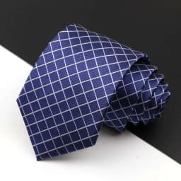 Fashion Men's Business Tie Classic 8CM Stripe Plaid Polyester Jacquard Necktie Red Blue Black High Quality Daily Wear Cravat