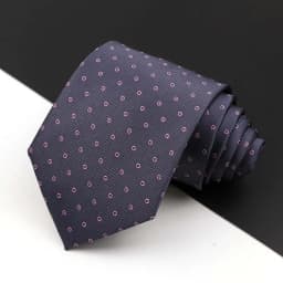 Fashion Men's Business Tie Classic 8CM Stripe Plaid Polyester Jacquard Necktie Red Blue Black High Quality Daily Wear Cravat