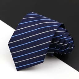 Fashion Men's Business Tie Classic 8CM Stripe Plaid Polyester Jacquard Necktie Red Blue Black High Quality Daily Wear Cravat