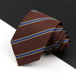 Fashion Men's Business Tie Classic 8CM Stripe Plaid Polyester Jacquard Necktie Red Blue Black High Quality Daily Wear Cravat