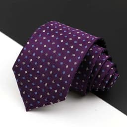 Fashion Men's Business Tie Classic 8CM Stripe Plaid Polyester Jacquard Necktie Red Blue Black High Quality Daily Wear Cravat