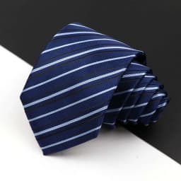Fashion Men's Business Tie Classic 8CM Stripe Plaid Polyester Jacquard Necktie Red Blue Black High Quality Daily Wear Cravat