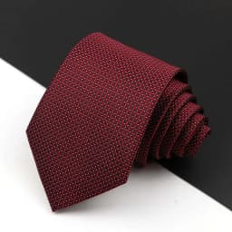 Fashion Men's Business Tie Classic 8CM Stripe Plaid Polyester Jacquard Necktie Red Blue Black High Quality Daily Wear Cravat