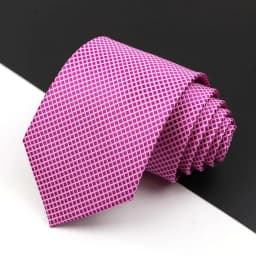 Fashion Men's Business Tie Classic 8CM Stripe Plaid Polyester Jacquard Necktie Red Blue Black High Quality Daily Wear Cravat