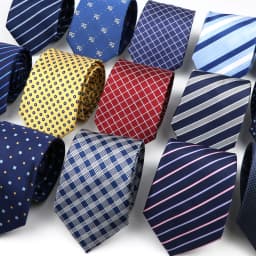 Fashion Men's Business Tie Classic 8CM Stripe Plaid Polyester Jacquard Necktie Red Blue Black High Quality Daily Wear Cravat