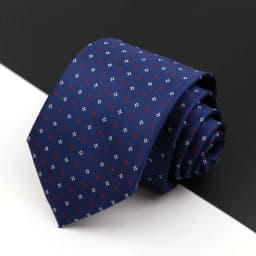 Fashion Men's Business Tie Classic 8CM Stripe Plaid Polyester Jacquard Necktie Red Blue Black High Quality Daily Wear Cravat