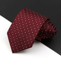 Fashion Men's Business Tie Classic 8CM Stripe Plaid Polyester Jacquard Necktie Red Blue Black High Quality Daily Wear Cravat