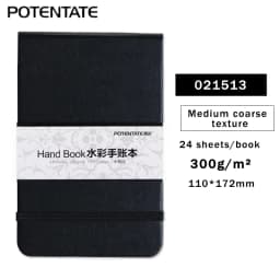 POTENTATE 300gsm 24 Sheets Watercolor Hand Account Book/Pad/Paper Sketch Notebook Water Color Handbook Art Drawing Book/Paper