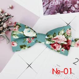 Mens Floral Bow Tie Flexible Bowtie Smooth Necktie Soft Cotton Butterfly Decorative Pattern Dot Flower Print Bow Ties