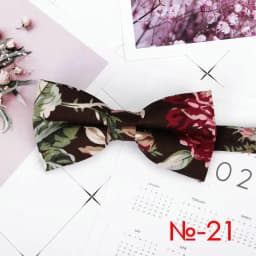 Mens Floral Bow Tie Flexible Bowtie Smooth Necktie Soft Cotton Butterfly Decorative Pattern Dot Flower Print Bow Ties